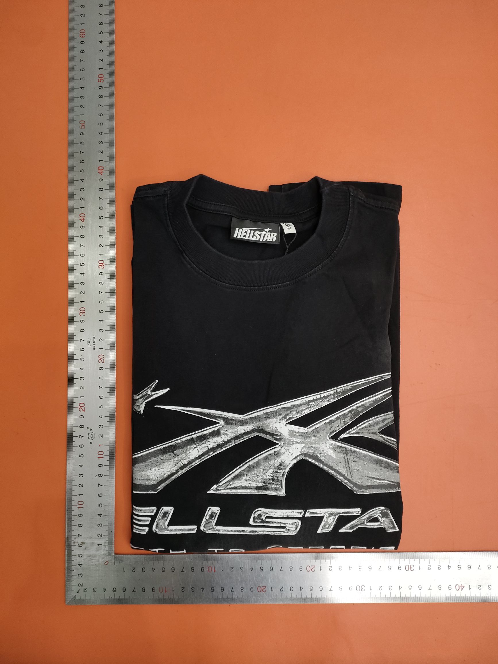 Cross-border Hellstar, Hell Star T-shirt alien glasses, black-washed short sleeve T-shirts.